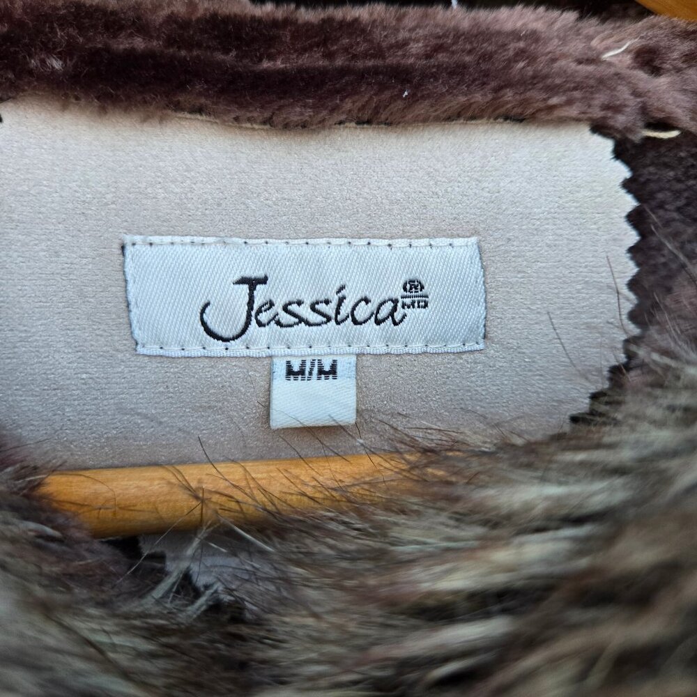 Vintage Penny Lane Coat 90s Y2K Size M Beige Faux Fur Faux Suede Boho - Picture 4 of 11